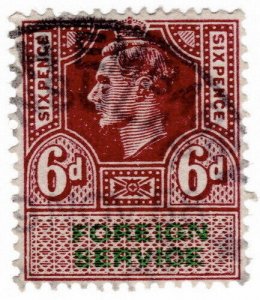 (I.B) George VI Revenue : Foreign Service 6d