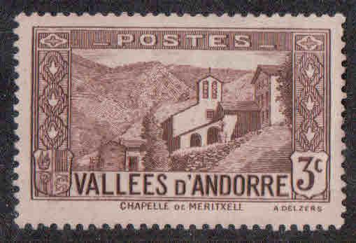 Andorra, French Adm ~ #25 ~ 1932 ~ M, HMR ~ cv .30 