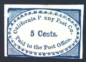 Scott#34L Local - 5c - Bogus 1 - California Penny Post Co.