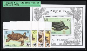 Anguilla Stamps # 537-40 MNH XF WWF Scott Value $92.00