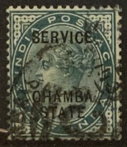 INDIA CHAMBA STATE.1887 SGO1 ‘OHAMBA’ FOR ‘CHAMBA’ ERROR. UNLISTED BY SG