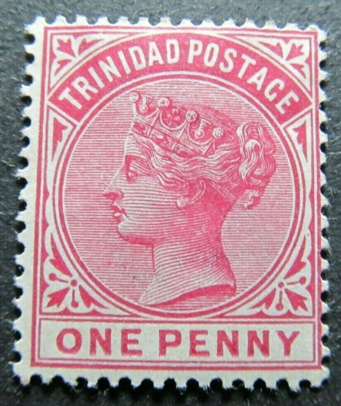 TRINIDAD AND TOBAGO 1883-94 WMK CA 1d CARMINE SG 107 MH* A4P39F45