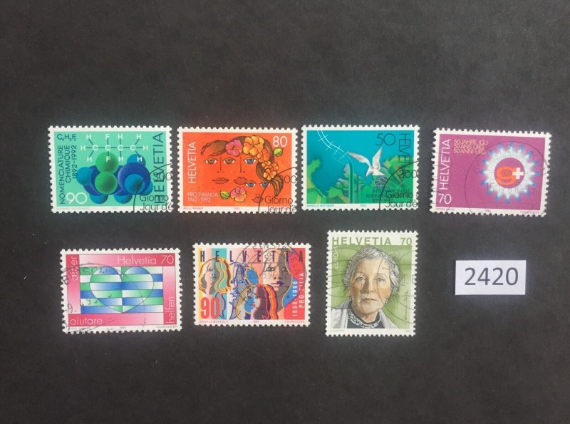 $1 World MNH Stamps (2420) Switzerland A selection of 7 used stamps