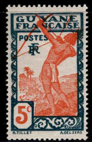 French Guiana Scott 113 MH* stamp expect similar centering