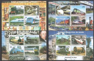 Oz0148 1998 Niger Transport Trains Locomotives 4Kb Mnh