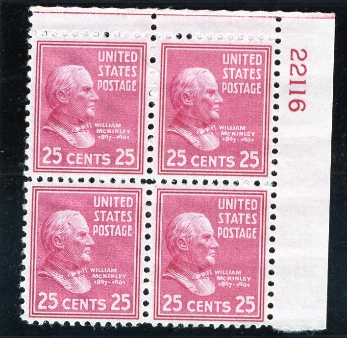 829 McKinley, MNH UR-PB/4 (#22116) SCARCE #