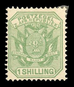 Transvaal #152 Cat$22.50, 1894 1sh yellow green, hinged