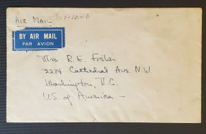 1947 Calcutta India to Washington DC Multi Franking Advertising Air Mail Cover