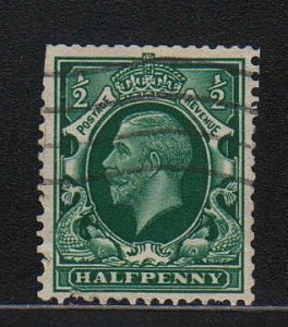 Great Britain,  King George V,  1/2p  (SC# 210a) Used