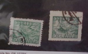 KOREA STAMPS #187C,189 USED  cat.$30.00