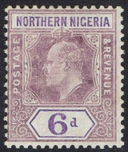 NORTHERN NIGERIA 1905 KEVII 6D CHALKY PAPER WMK MULTI CROWN CA