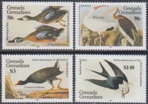 GRENADA GRENADINES Sc #637-50 MNH CPL SET of 4 - AUDUBON BIRDS