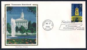 UNITED STATES FDC 32¢ Tennessee Statehood 1996 Colorano