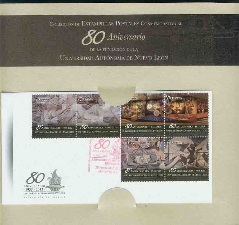 MEXICO 2832 80th Anniv. University of Nuevo Leon. COMMEM FOLDER. MNH. VF.