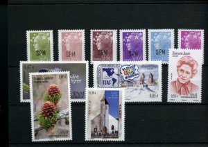 ? #919-928, 932, Cat$32 ST PIERRE & MIQUELON  MH&MNH stamps