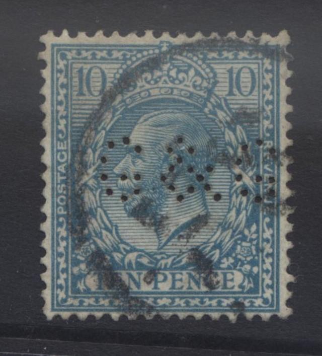 Great Britain -Scott 199 - KGV Head -1924- FU -Wmk 35- Dull Blue - 10p Stamp 1