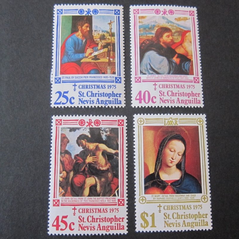 St. Kitts and Nevis 1975 Sc 312-5 Christmas Religion set MNH