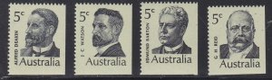 Australia # 450-453, Prime Ministers, Mint NH, 1/2 Cat.