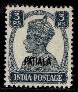 INDIAN STATES - Patiala GVI SG103, 3p slate, M MINT.