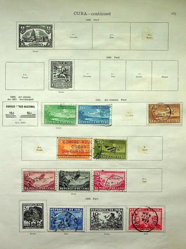 CUBA: 1855-1936 Examples - Ex-Old Time Collection - 8 Album Pages (80355)