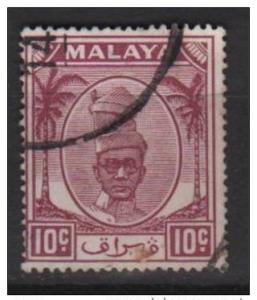 Malaya Perak 1950 - scott 111 used - 10c, Sultan 