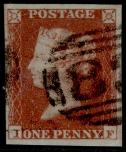 GB QV SG8, 1d red-brown, FINE USED. Cat £35.  IF