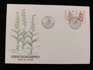 D)1990, NORWAY, FIRST DAY COVER, ISSUE, ORCHIDS, DACTYLORHIZA FUCHSII, EPIPACTIS