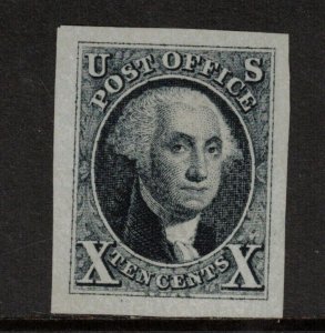 USA #2P1a Extra Fine Large Die Proof On White Bond Paper Trimmed To An XF Stamp