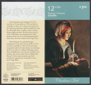 SAINT ANNE WITH THE CHRIST CHILD = XMAS - Booklet of 10 MNH Canada 2013 #2688a