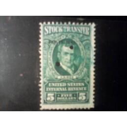 U.S. Scott #RD83 used/ $5.00 Stock Transfer Stamp