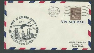 1959 7c Prexy #812 Sole Usage On Domestic 1st Flt Cover AM2 St Louis To San-----