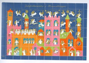 Denmark. Christmas Sheet 1970. Mnh. Folded. 4 Sides Perfor. Angels. Artist Queen