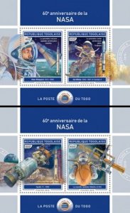 Togo - 2018 NASA Space Program - 2 2 Stamp Sheets - TG18404c