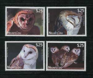 2012 Tonga Niuafo'ou Barn Owl Air Mail Postage Stamps #CE1-CE4 Mint Set 