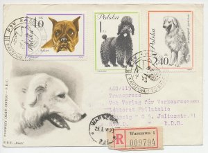 Registered cover / Postmark Poland 1956 Dog