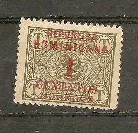 DOMINICAN REPUBLIC STAMP VFU 1909-1913-OVERPRINT ERROR #OV5