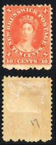 New Brunswick SG17 10c red M/Mint (hinge remainder)