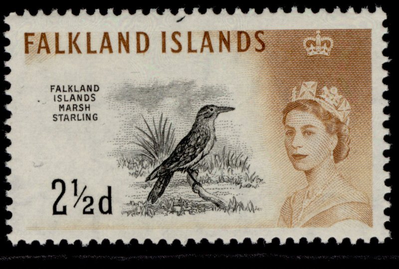 FALKLAND ISLANDS QEII SG196, 2½d black & yellow-brown, M MINT. 