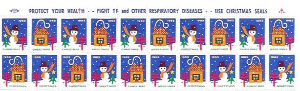 US Christmas Seals - American Lung Association 1963  Nice