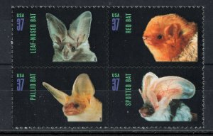 3661 - 3664 * BATS * U.S. Postage Stamp Block MNH