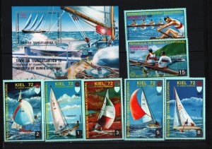 EQUATORIAL GUINEA 1972 WATER SPORTS/OLYMPIC GAMES KIEL SET OF 7 STAMPS & S/S MNH