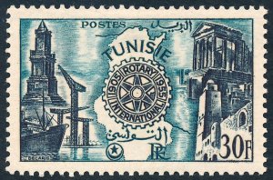 Tunisia 1955 30f. 50th Anniversary of Rotary International SG398 MH