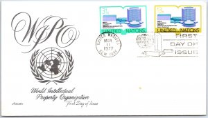 UN UNITED NATIONS FIRST DAY COVER WORLD INTELLECTUAL PROPERTY ORGANIZATION #5