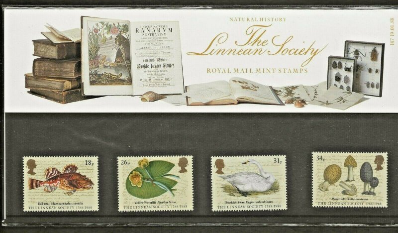 1988 THE LINNEAN SOCIETY  PRESENTATION PACK 187