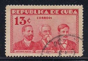 Cuba Sc. #315 Maceo, Gomez & Zeyas Used L39