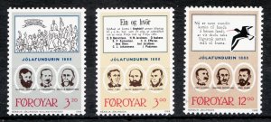 1989 Faroe Islands Sc #179-81 Preserving Cultural Traditions & Language Cv$7.75