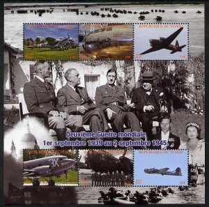 CHAD - 2012 - World War Two - Perf 6v Sheet - Mint Never Hinged