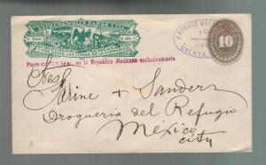 1887 Celaya  Mexico Wells Fargo Express Mail Cover to Mexico City