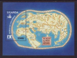 Uganada Map 1033 Souvenir Sheet MNH VF