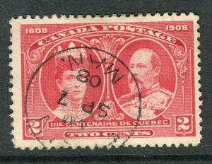 CANADA; 1908 early Quebec Centenary issue fine used 2c. value